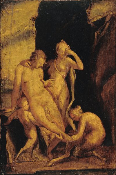 Fauno con piede ferito da Bartholomaeus Spranger